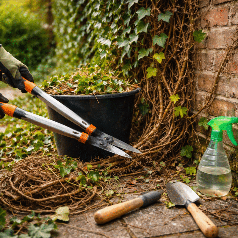 Klimop verwijderen van muur: zo pak je het grondig en veilig aan